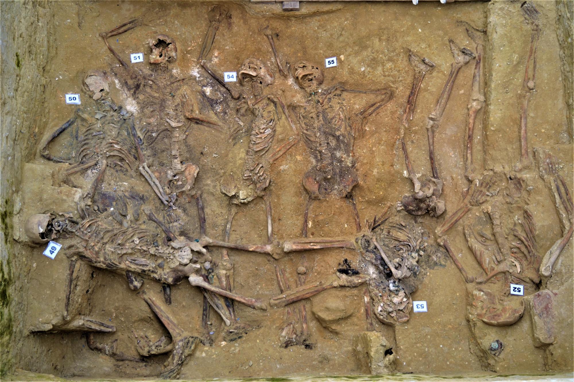 Cuerpos arrojados en la fosa común de San Fernando